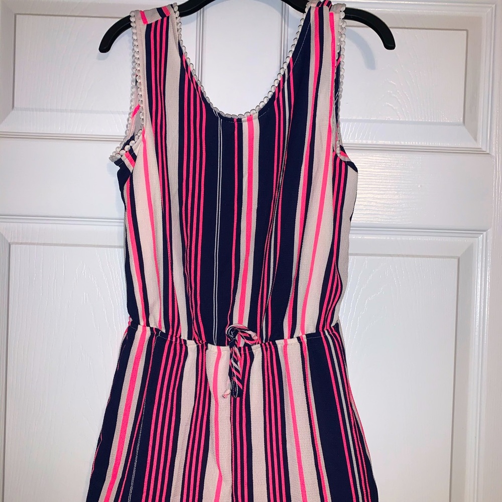 Navy white and pink romper 2/$10